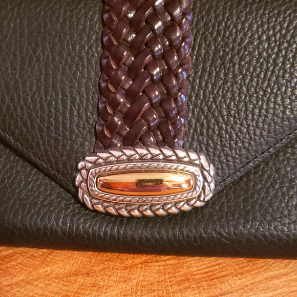 Brighton Leather Black & Faux Alligator Brown Trifold Wallet Free With Purchase - Picture 2 of 11